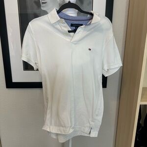 Tommy Hilfiger White Polo Shirt Classic Cotton Pique